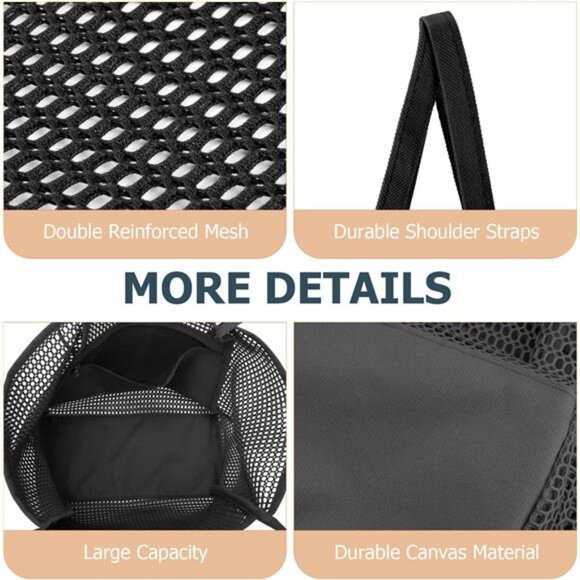 Large Mesh Beach Tote Bag – Waterproof & Foldable with Zippered Pocket - Picture 5 of 8